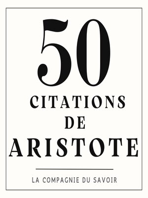cover image of 50 citations d'Aristote